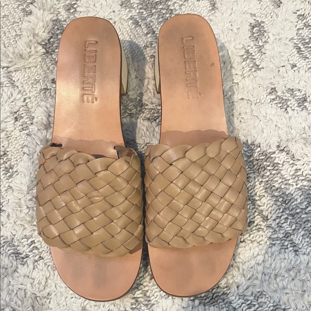 Liberte Santorini Woven Mule Cream Color